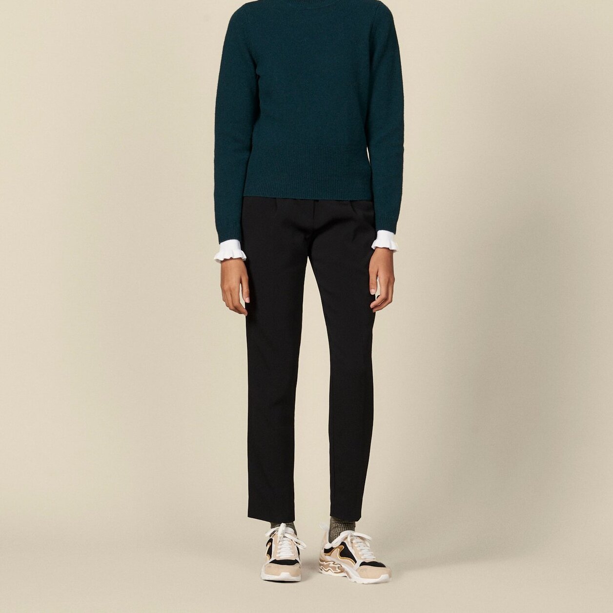 High-neck sweater and contrasting cuffs Sandro tweedehands photo 1