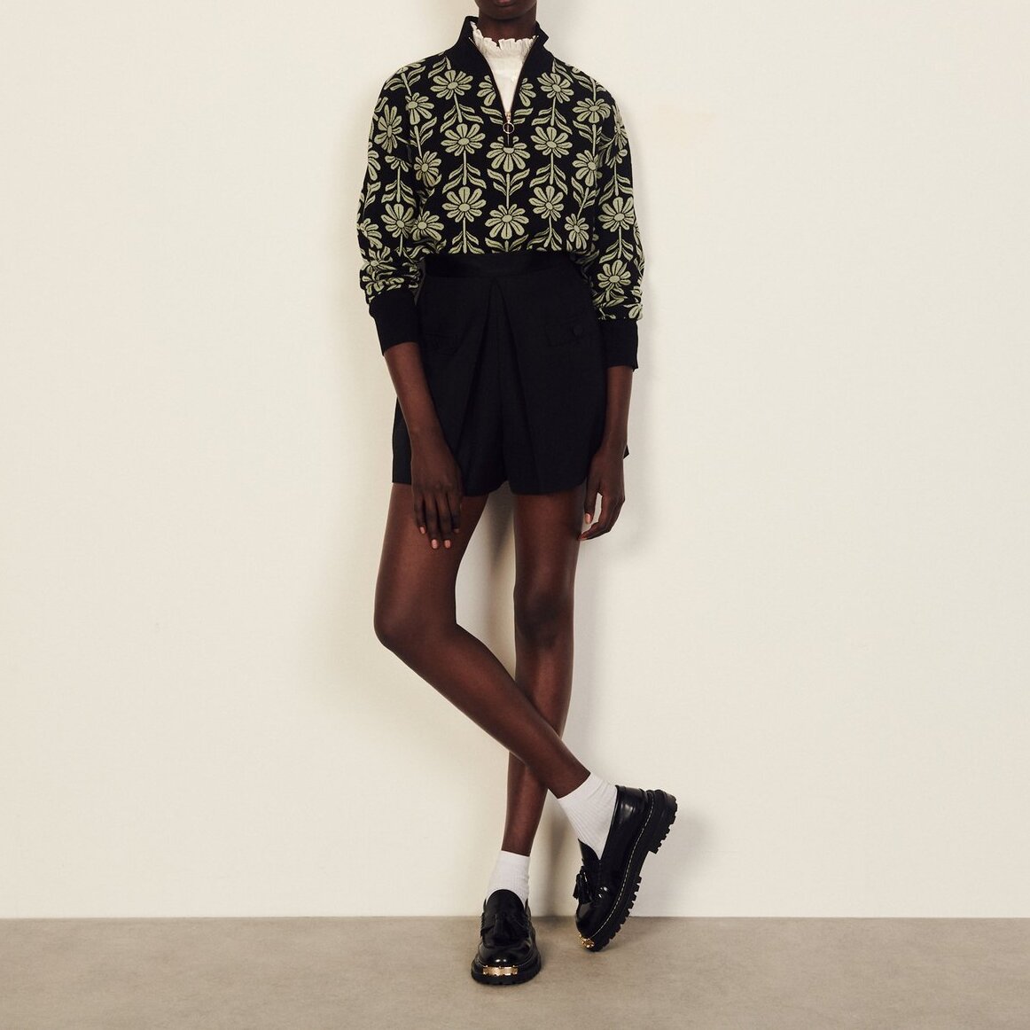 Jacquard-Pullover mit Stehkragen Sandro Second-Hand photo 3