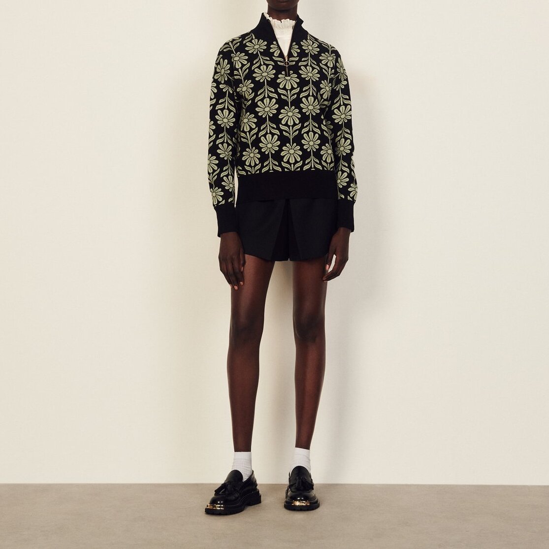 Jacquard-Pullover mit Stehkragen Sandro Second-Hand photo 2