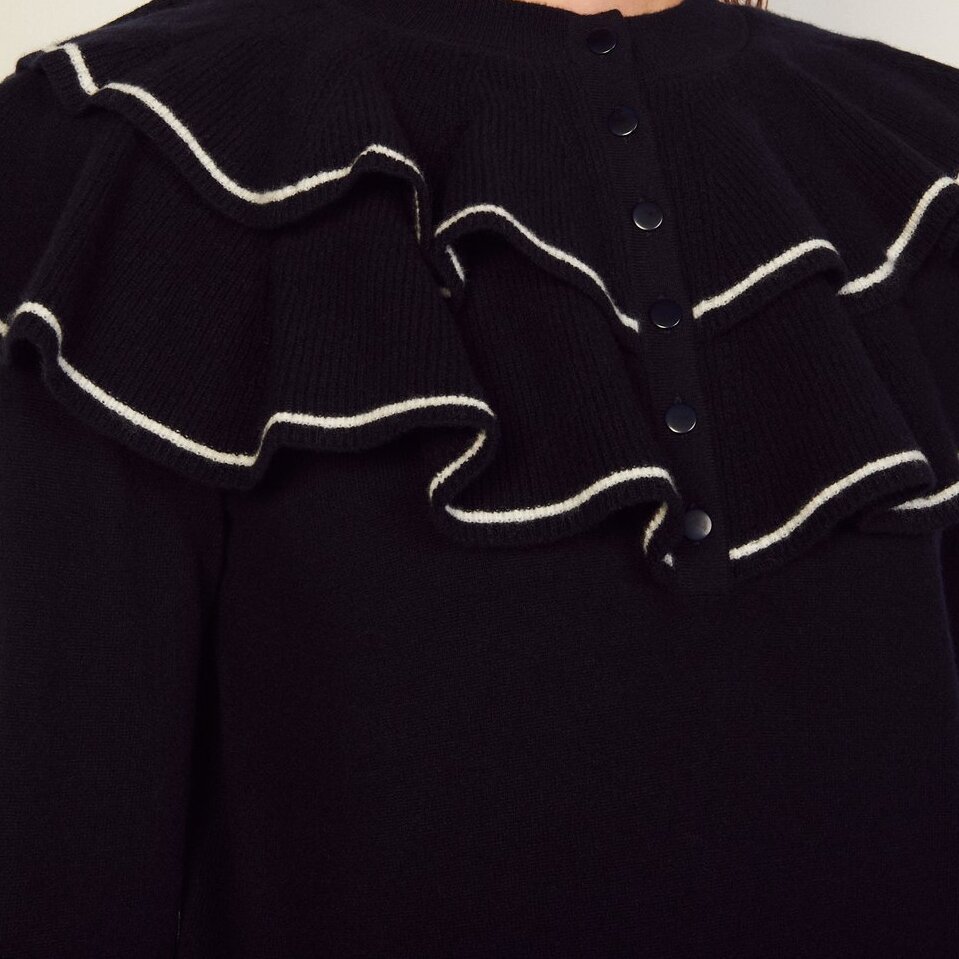 Wool Sweater with ruffles Sandro second-hand photo 5