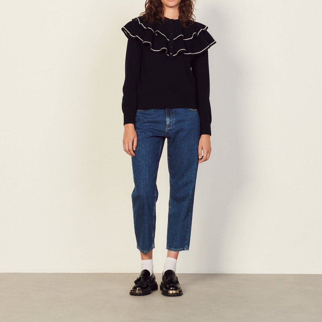 Wool Sweater with ruffles Sandro second-hand photo 6