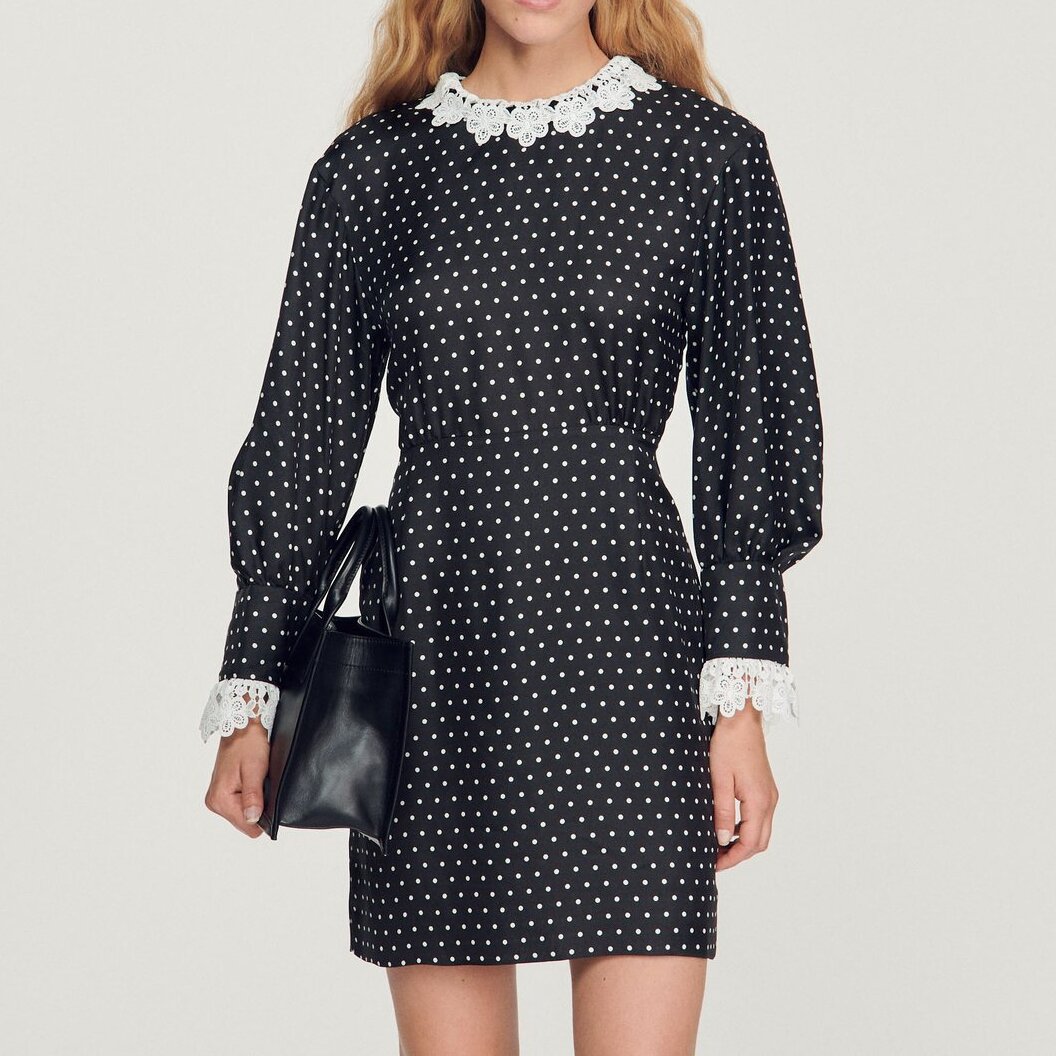 Short flowing polka-dot dress Sandro second-hand photo 2