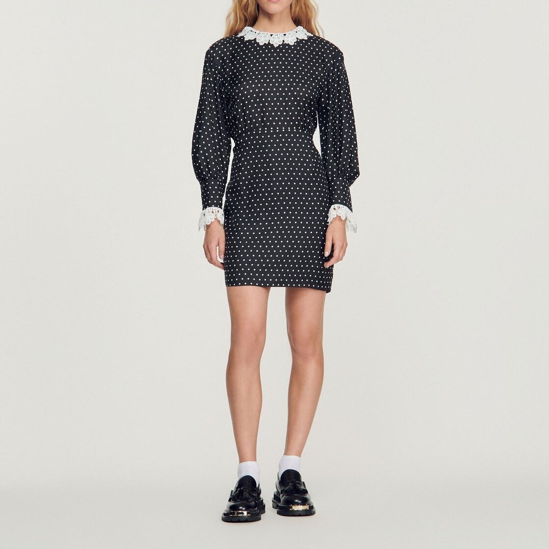 Short flowing polka-dot dress Sandro second-hand photo 3