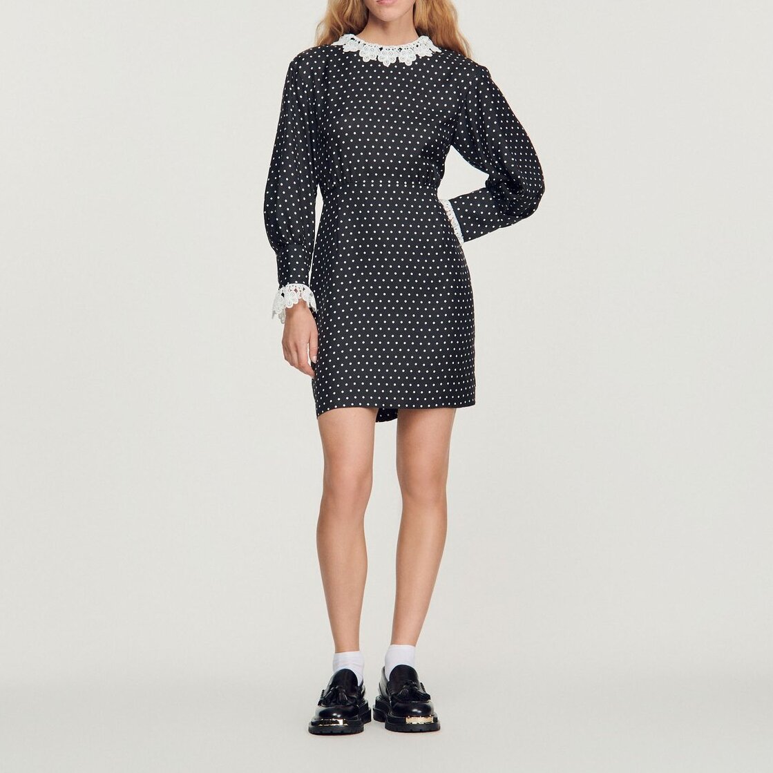 Short flowing polka-dot dress Sandro second-hand photo 4