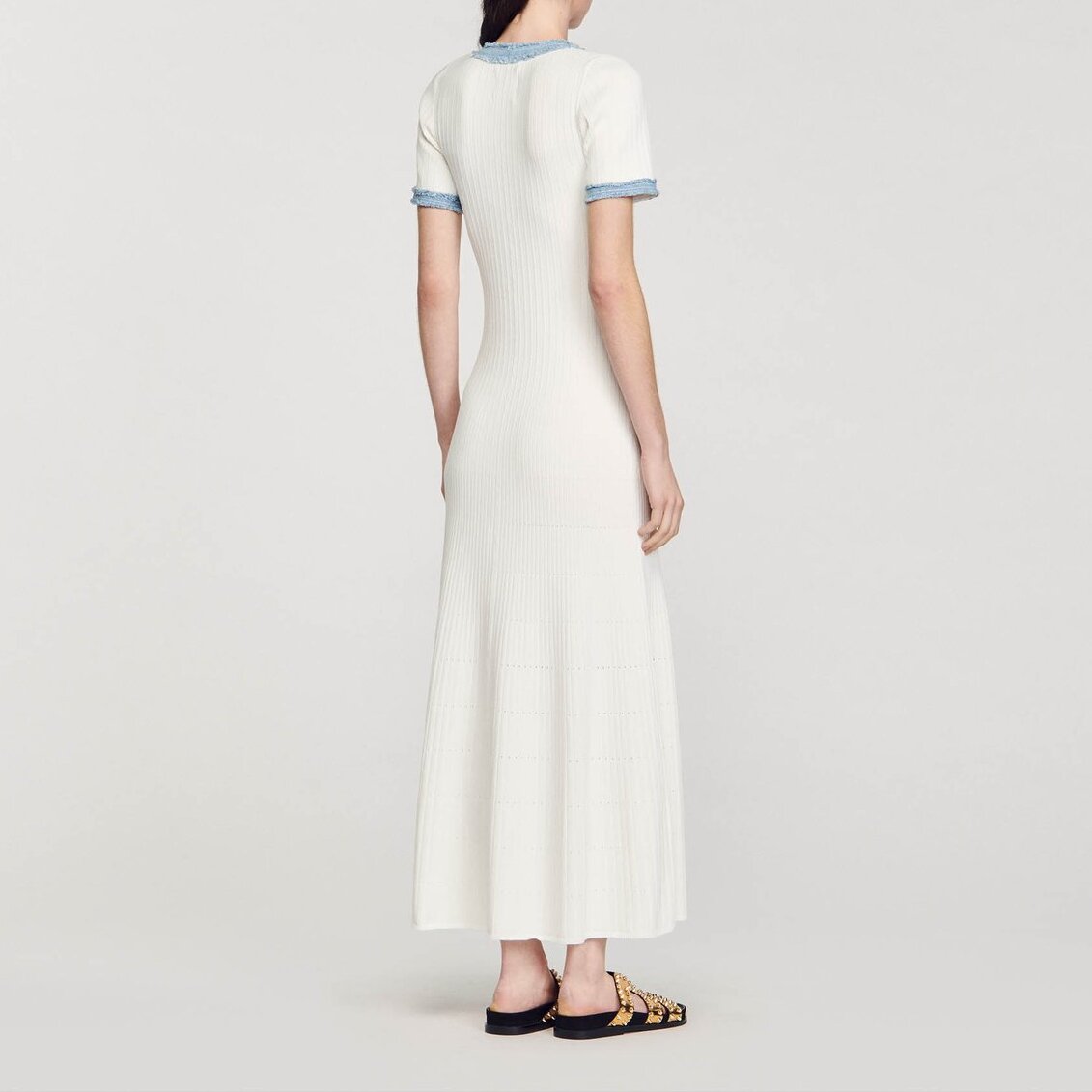 Robe midi en Maille et denim Sandro seconde main photo 2