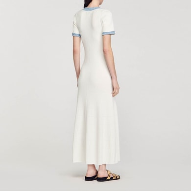 Robe midi en Maille et denim Sandro seconde main photo 2