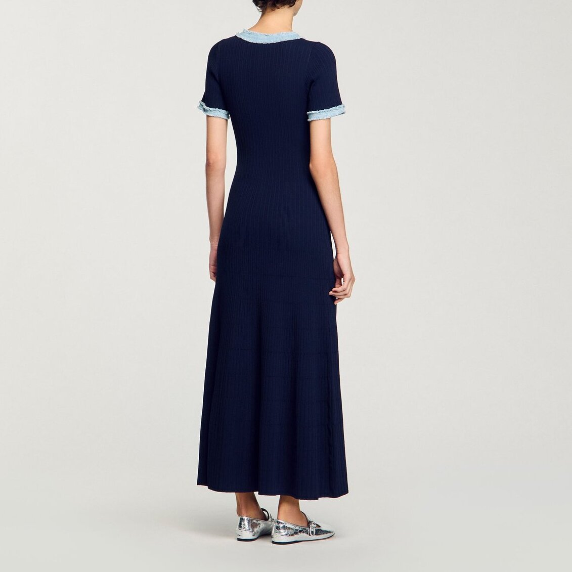 Knit and denim midi dress Sandro second-hand photo 3