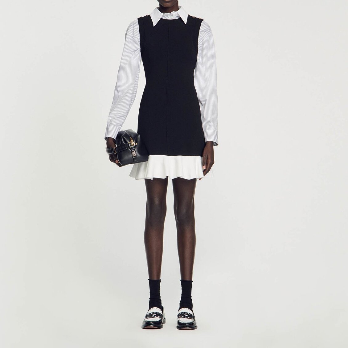 Robe courte bicolore Sandro seconde main photo 2