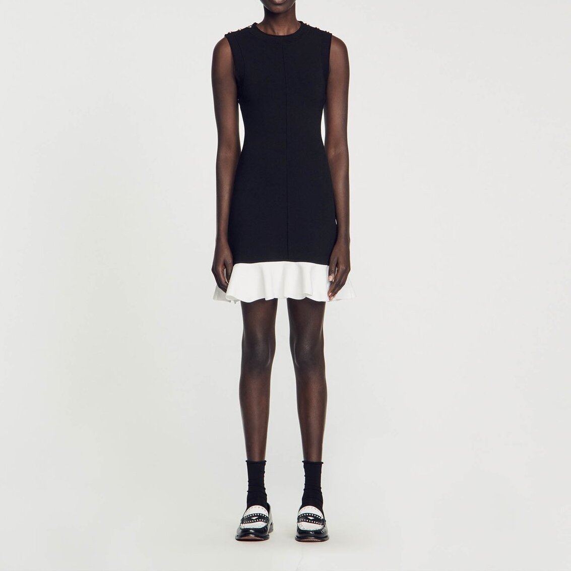 Robe courte bicolore Sandro seconde main photo 3