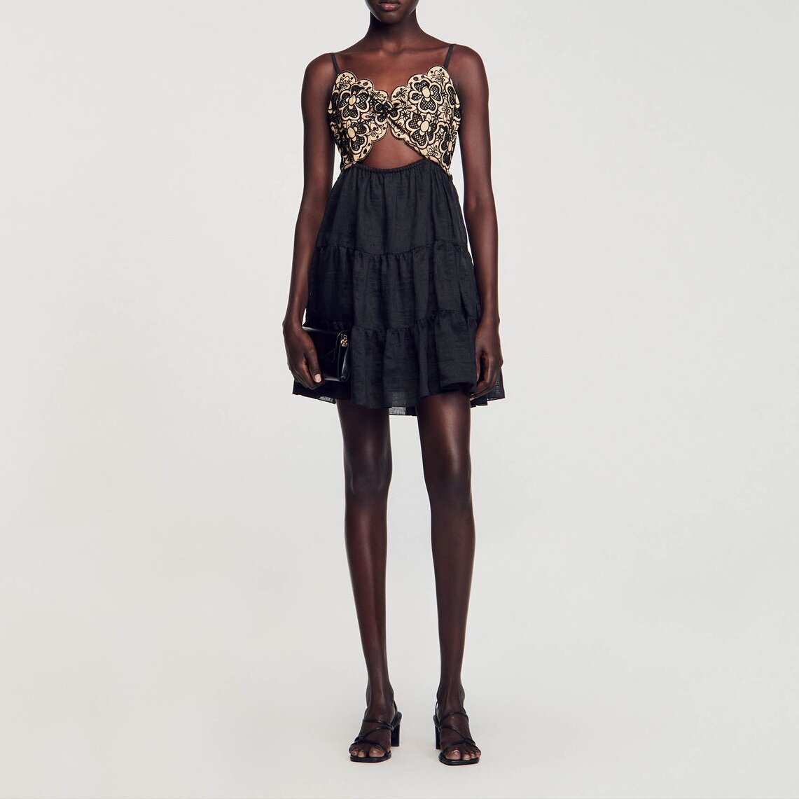 Embroidered two-tone dress Sandro second-hand photo 2