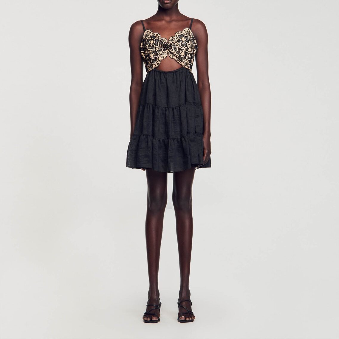 Embroidered two-tone dress Sandro second-hand photo 3