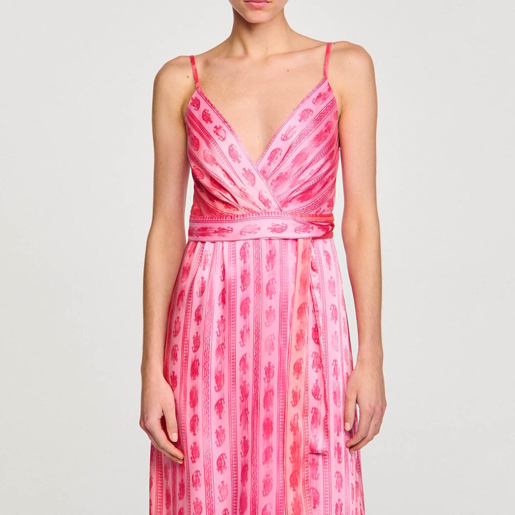 Robe midi à ceinture nouée Sandro seconde main photo 4