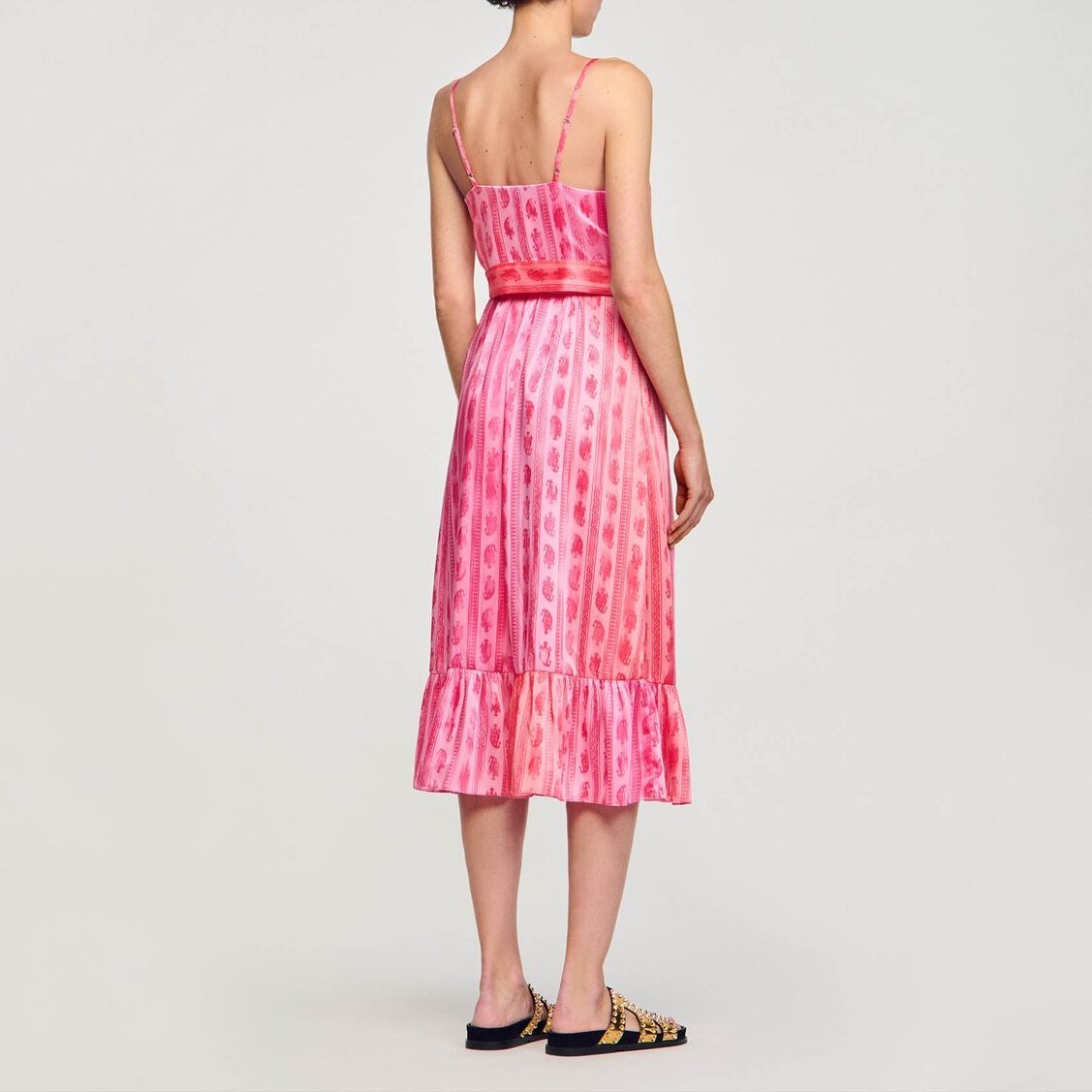 Robe midi à ceinture nouée Sandro seconde main photo 3