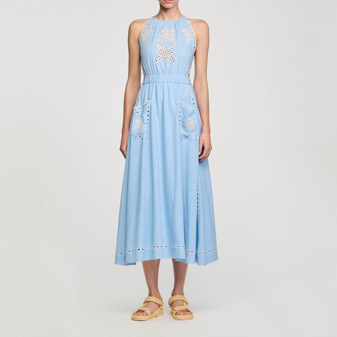 Robe longue à broderies anglaises Sandro seconde main photo 3