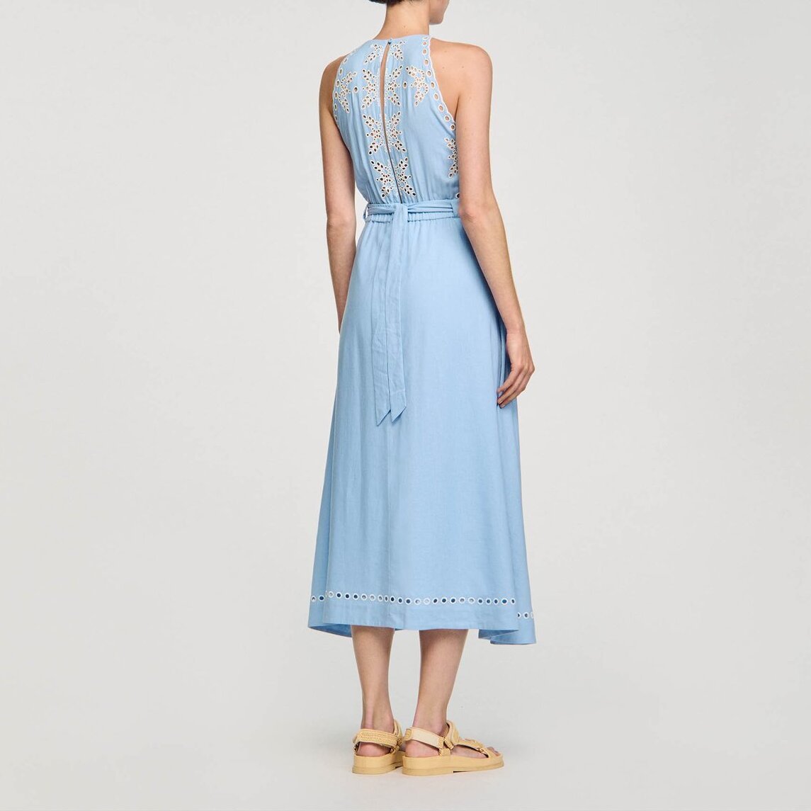 Robe longue à broderies anglaises Sandro seconde main photo 5