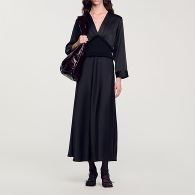 Robe longue satinée Sandro seconde main photo 2