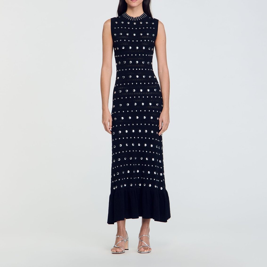 Robe longue en Maille ornée de studs Sandro seconde main photo 2