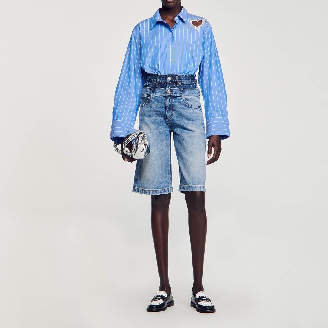 Bermudashorts aus Jeans mit Doppelgürtel Sandro Second-Hand photo 2