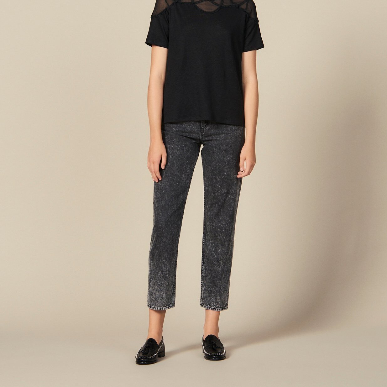 T-Shirt mit transparentem Einsatz Sandro Second-Hand photo 2