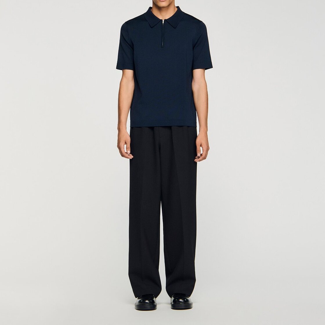 Knitted polo shirt with zip collar Sandro second-hand photo 3