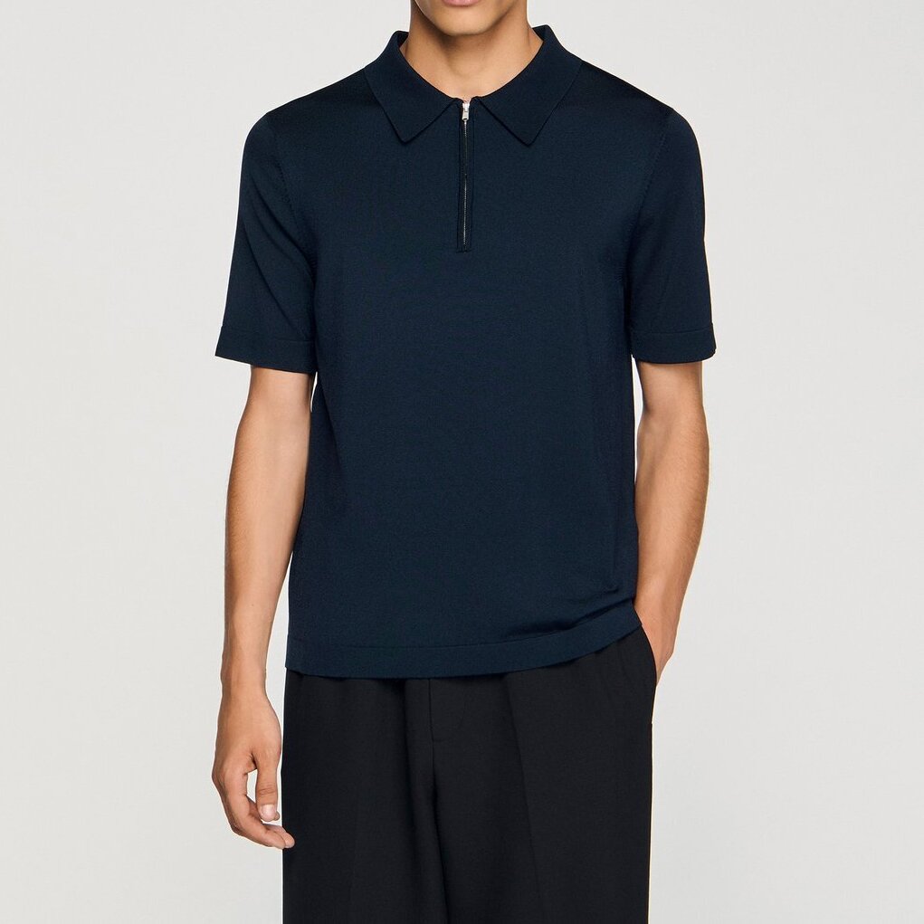 Knitted polo shirt with zip collar Sandro second-hand photo 5