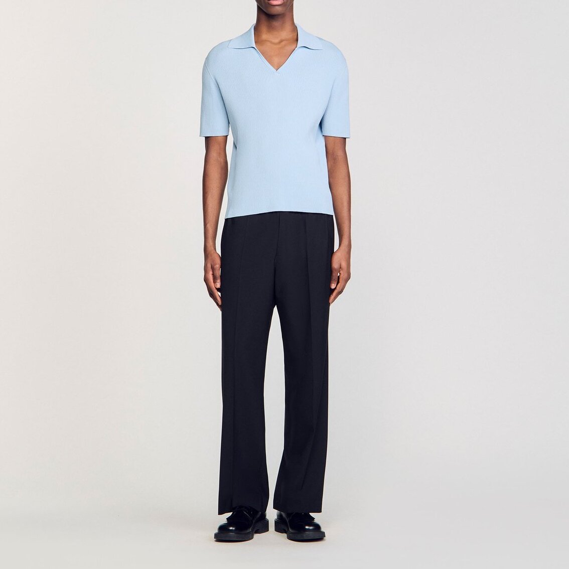 Rib knit polo shirt Sandro second-hand photo 2