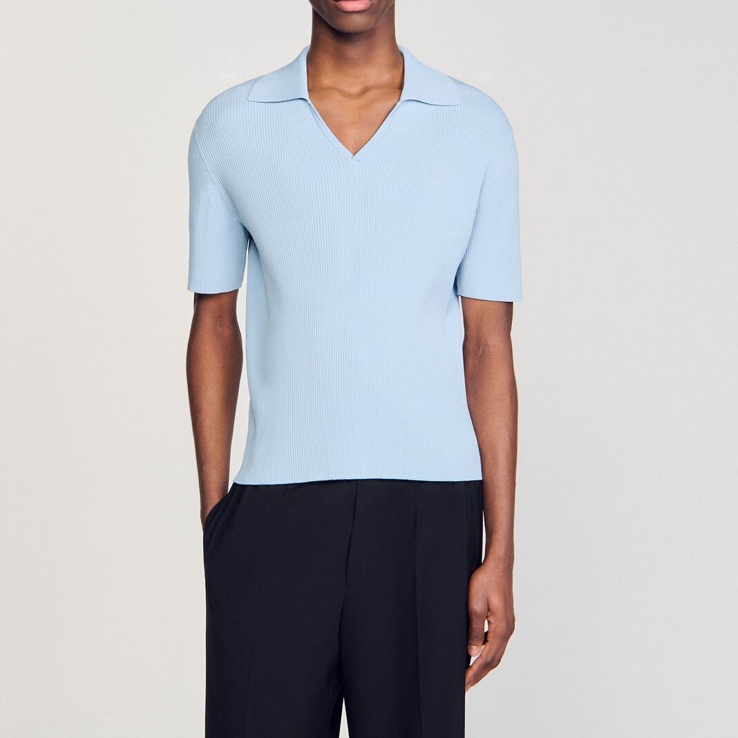 Rib knit polo shirt Sandro second-hand photo 3