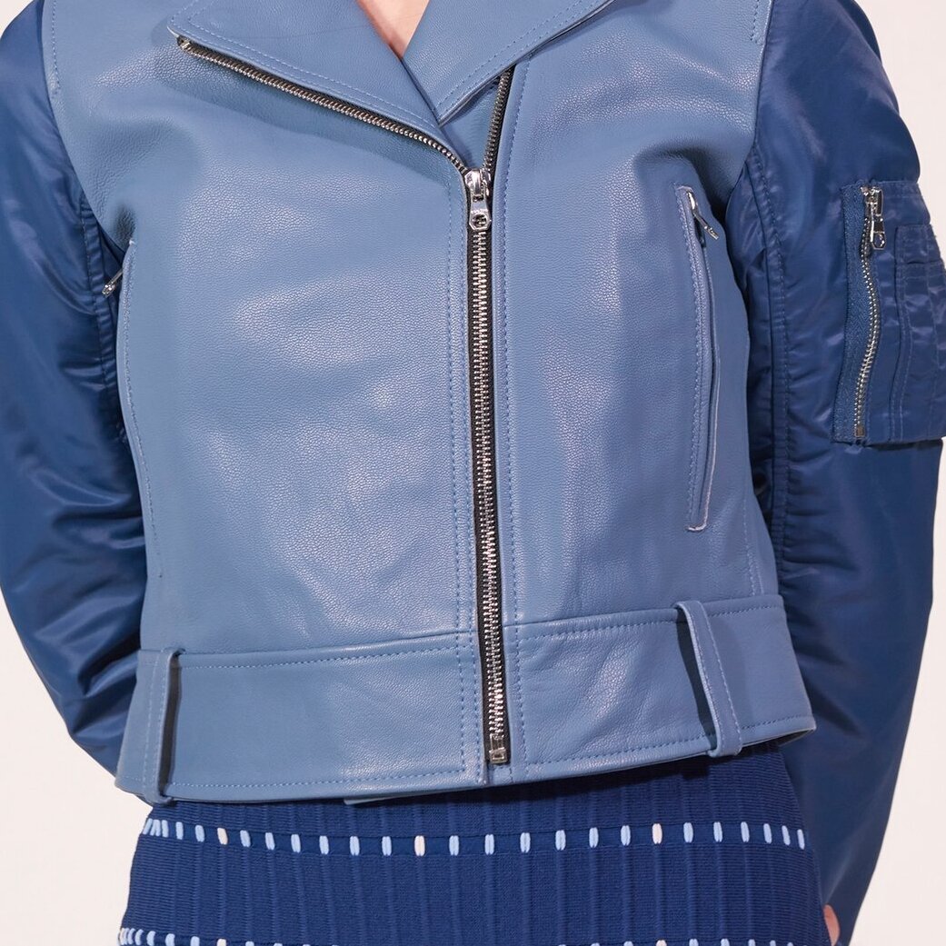 Varsity-style sleeve leather Jacket Sandro second-hand photo 1