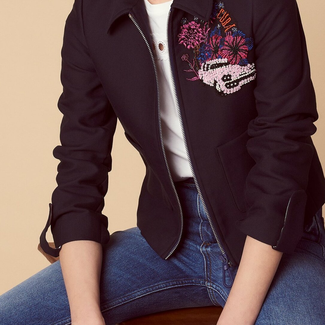 Cuba-inspired zipped embroided Jacket Sandro second-hand photo 1