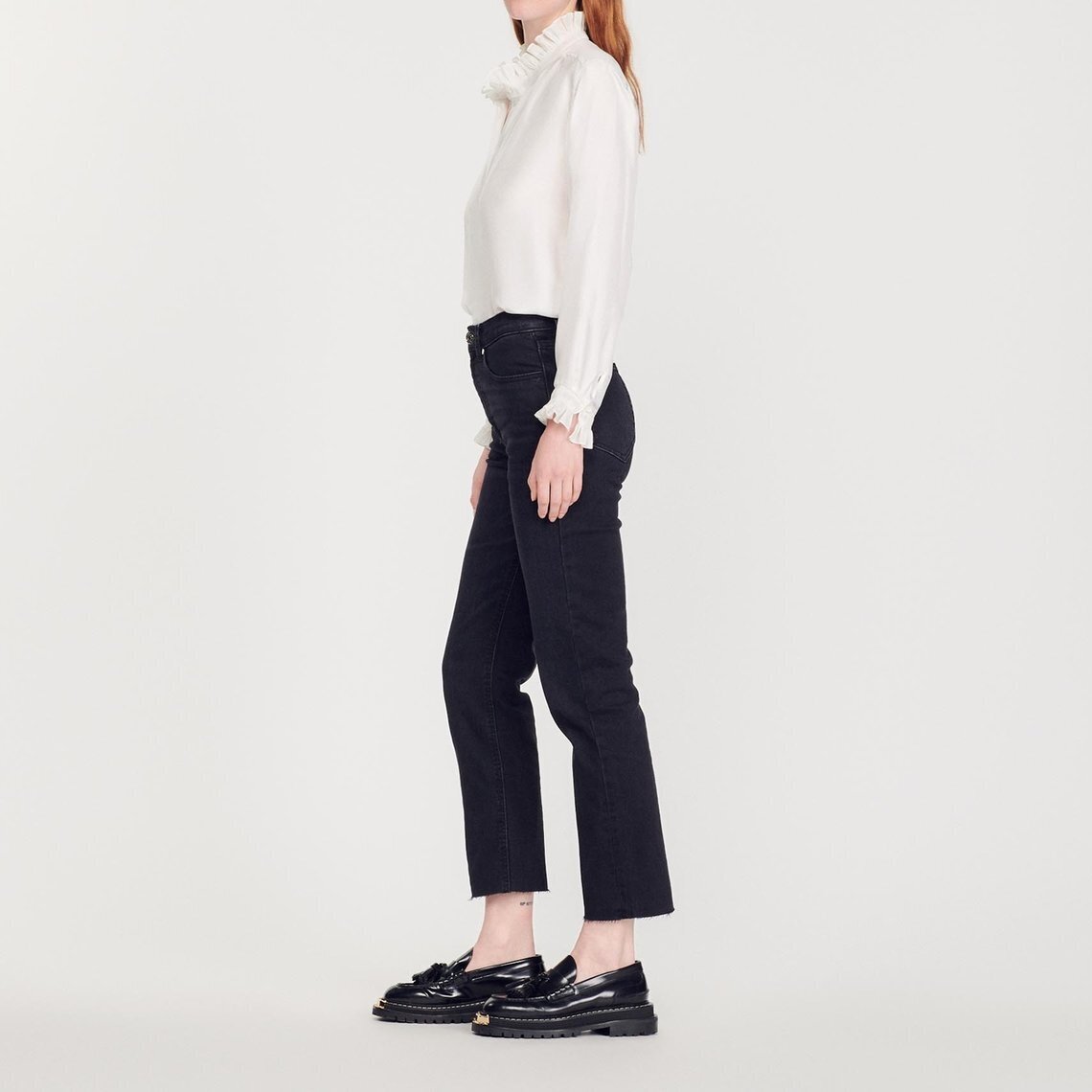 Straight-cut jeans with raw edges Sandro second-hand photo 7