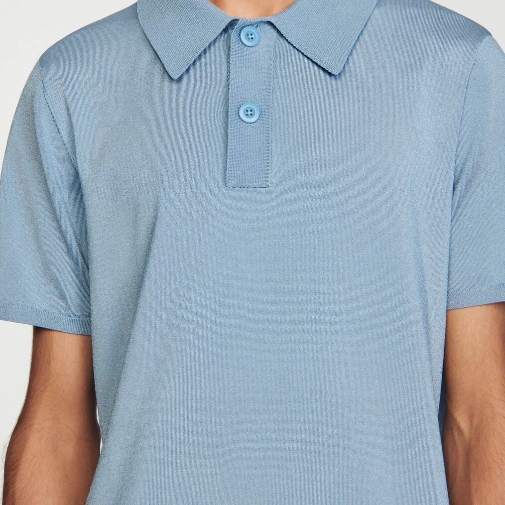 Short-sleeve knitted polo shirt Sandro second-hand photo 4