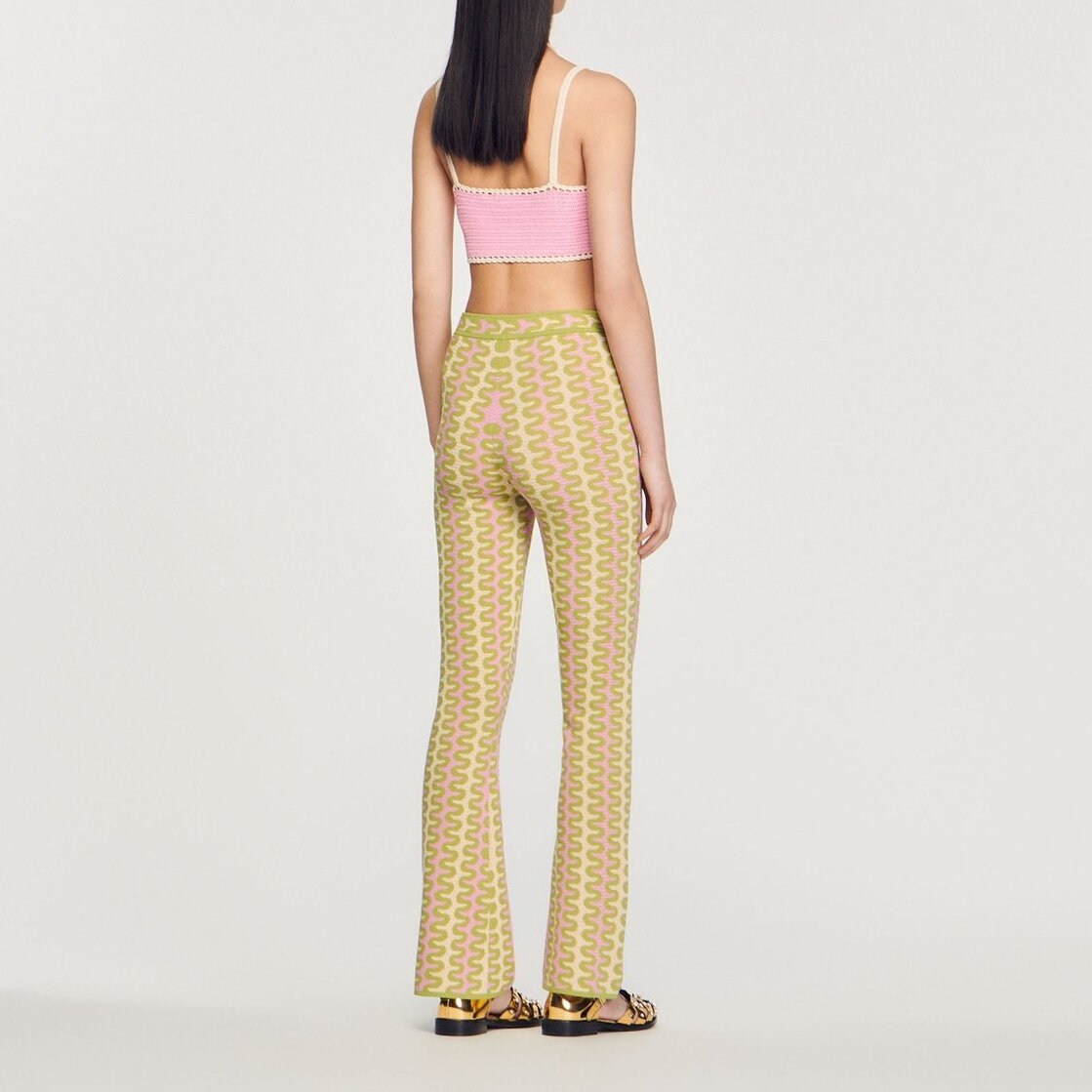 Patterned knit Trousers Sandro second-hand photo 6