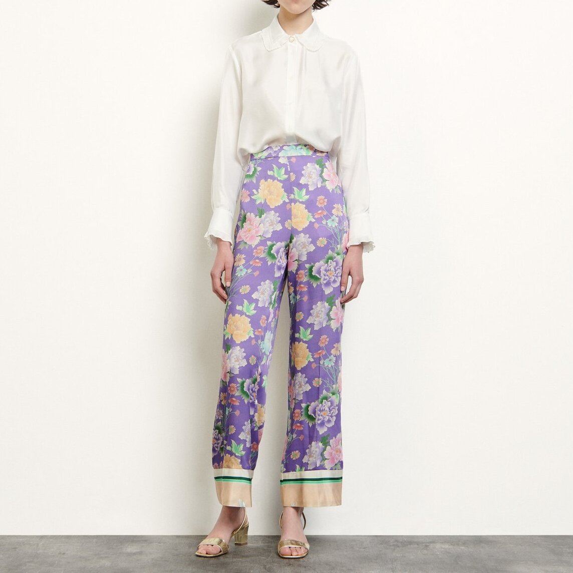 Wide-leg printed Trousers Sandro second-hand photo 5
