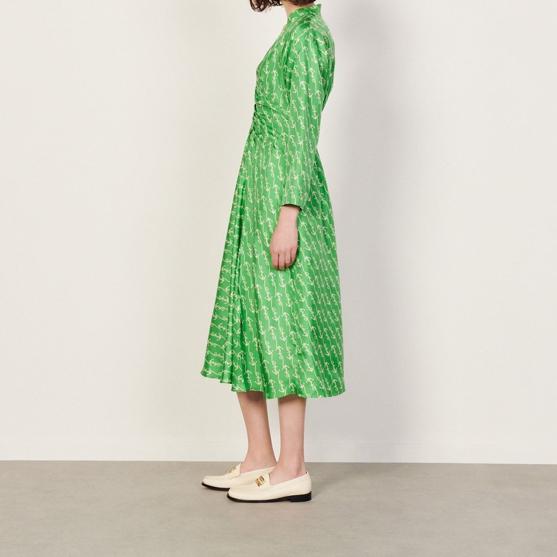 Long printed silk dress Sandro second-hand photo 4