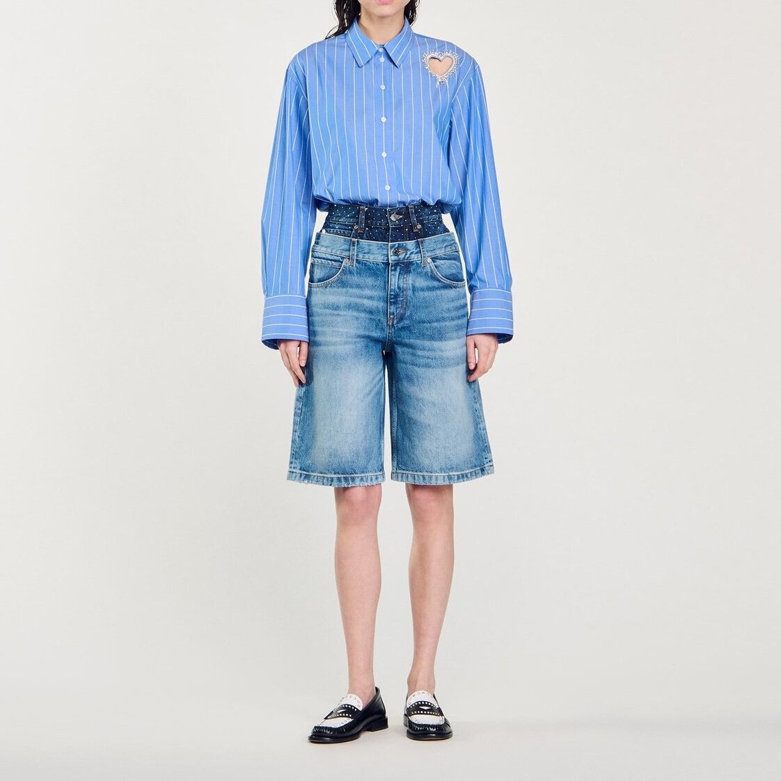 Bermudashorts aus Jeans mit Doppelgürtel Sandro Second-Hand photo 4
