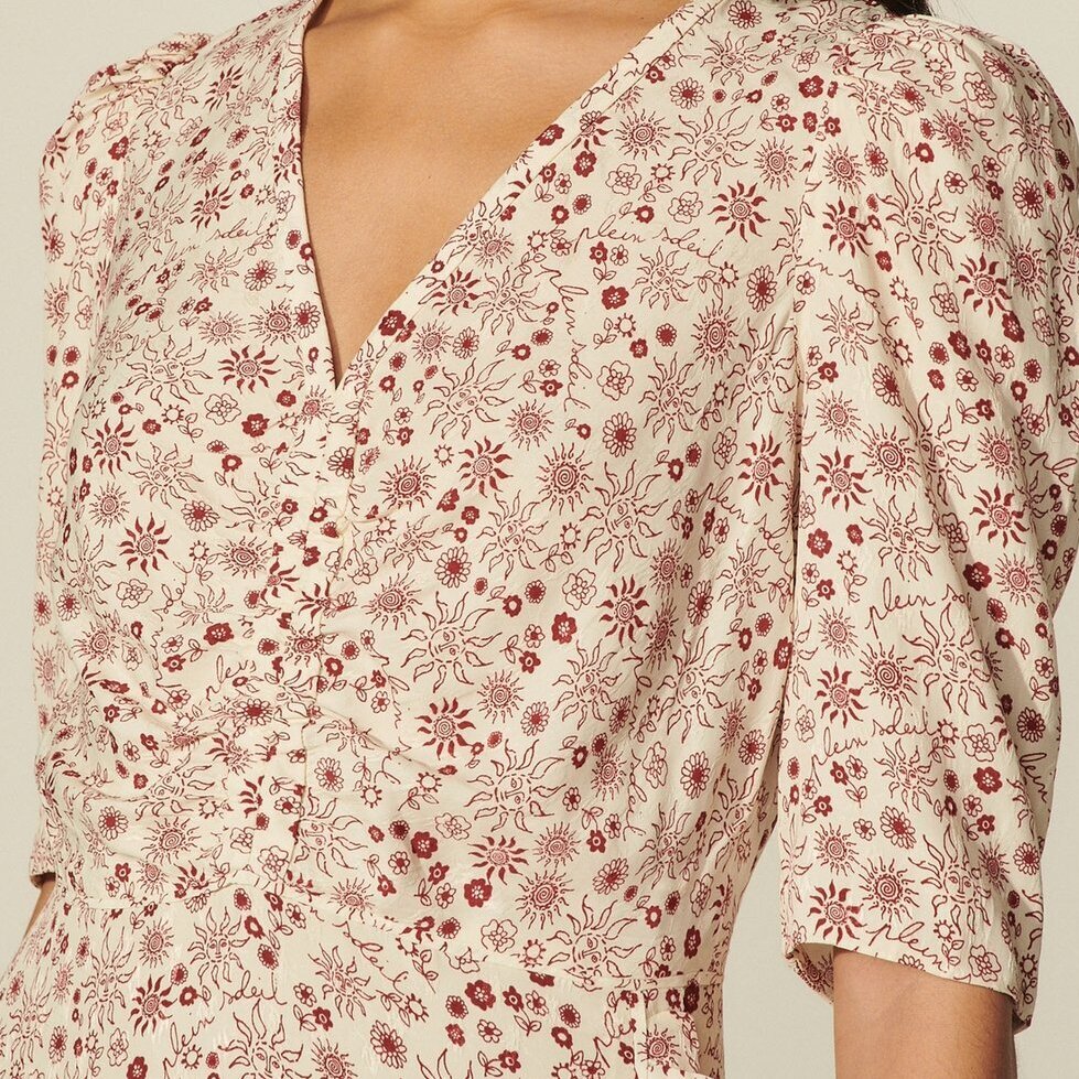Long printed asymmetric dress Sandro second-hand photo 4
