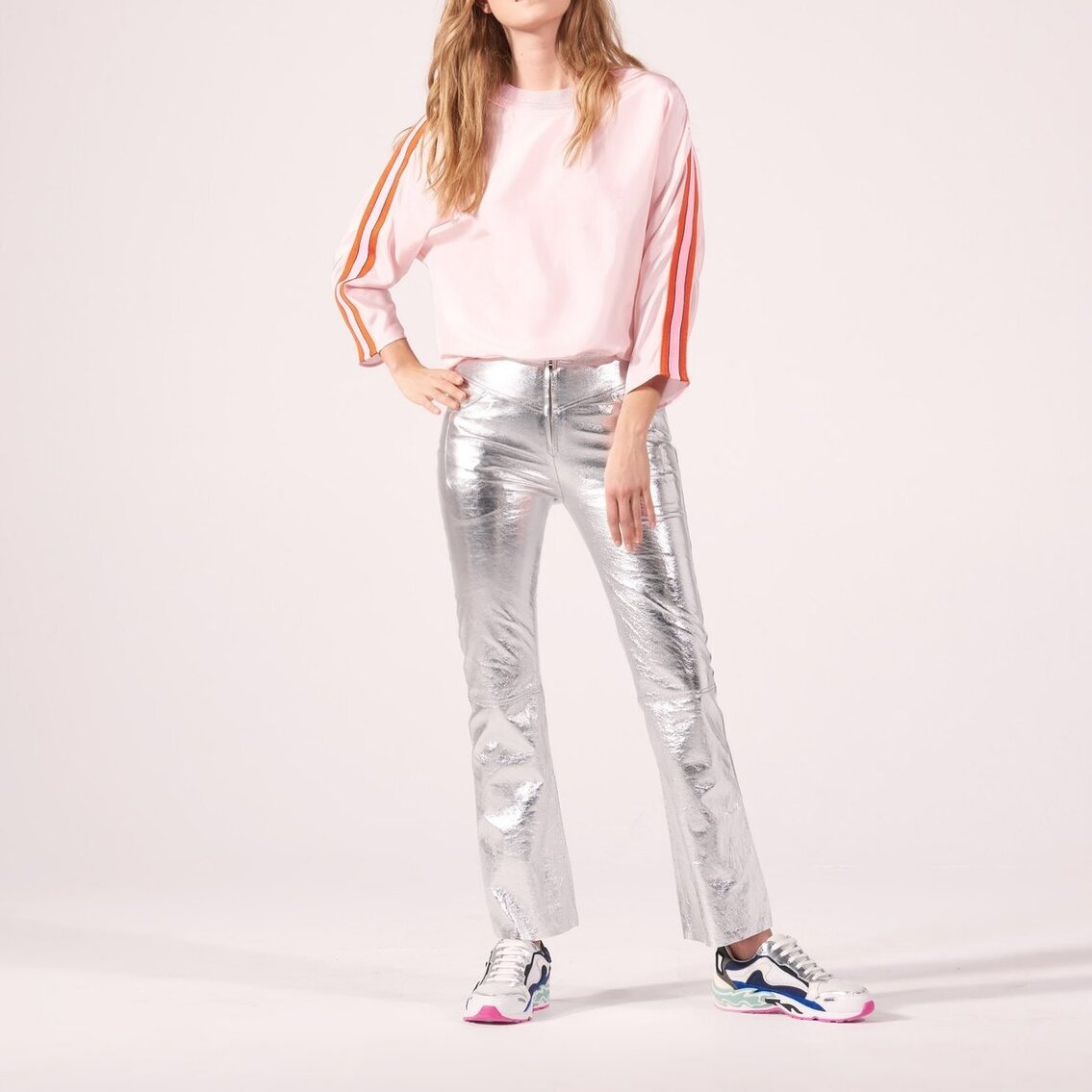 Silver-finish 7/8-length trousers Sandro tweedehands photo 2