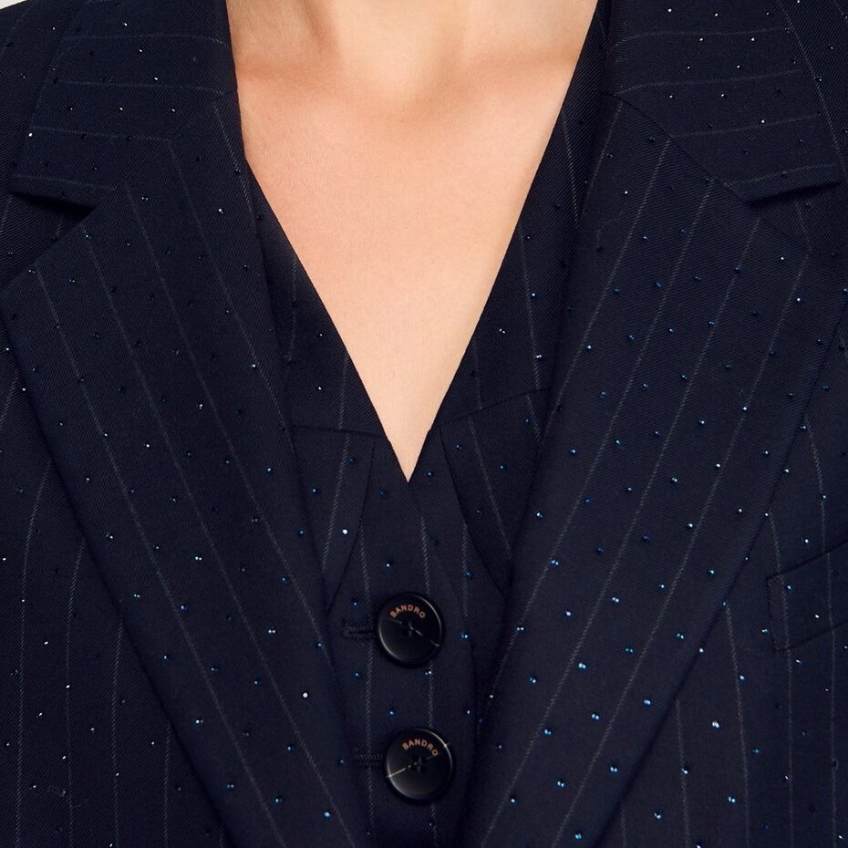 Gestreifter Blazer mit Strass Sandro Second-Hand photo 3