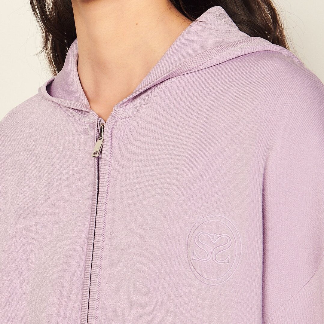Hoodie zippé brodé Sandro seconde main photo 5