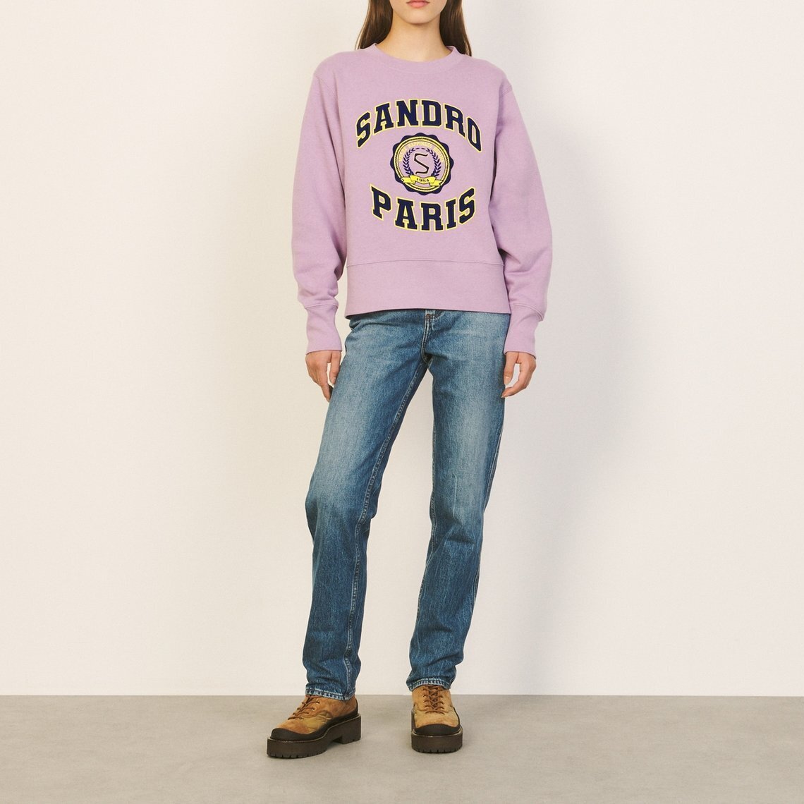 Printed and flocked college Sweatshirt Sandro second-hand photo 2