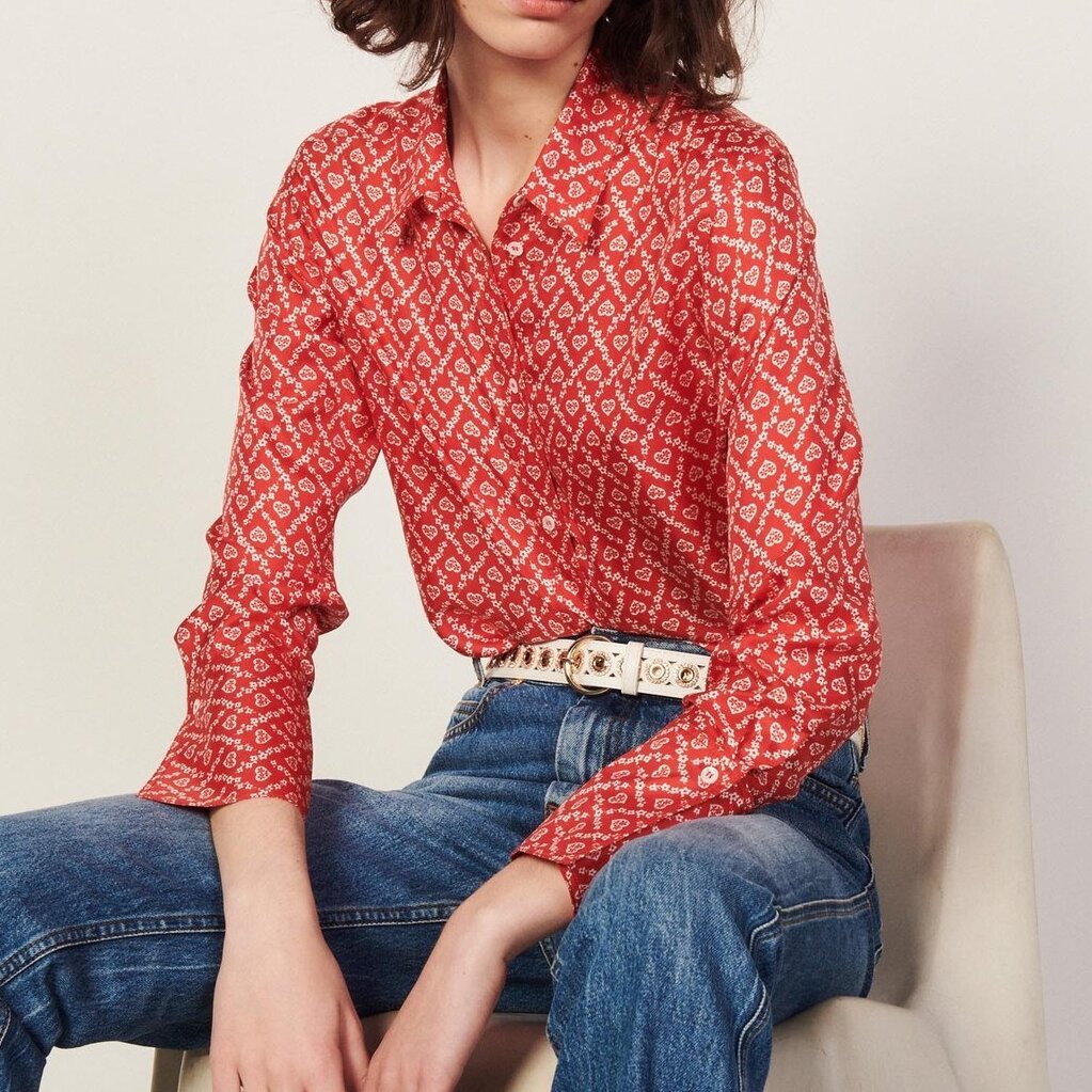 Floaty printed silk shirt Sandro second-hand photo 3