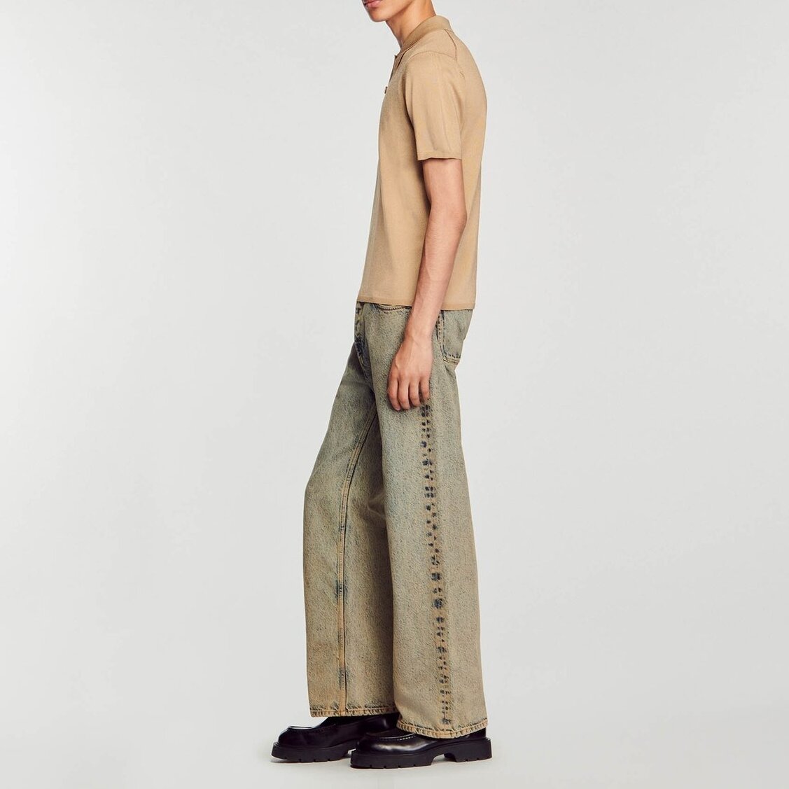 Short-sleeve knitted polo shirt Sandro second-hand photo 7