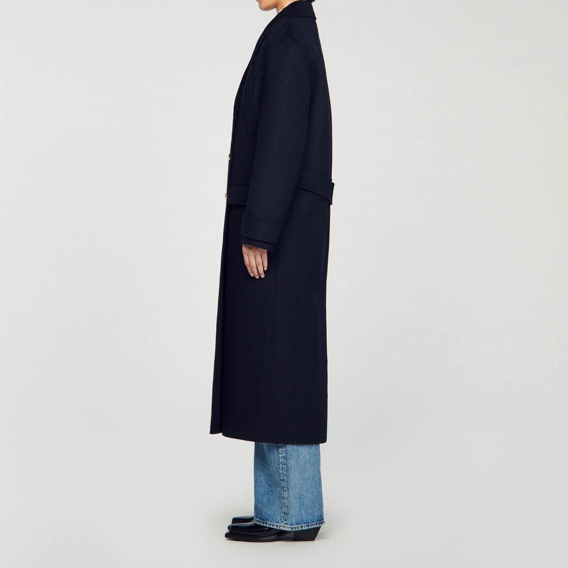 Manteau long oversize double face Sandro seconde main photo 4