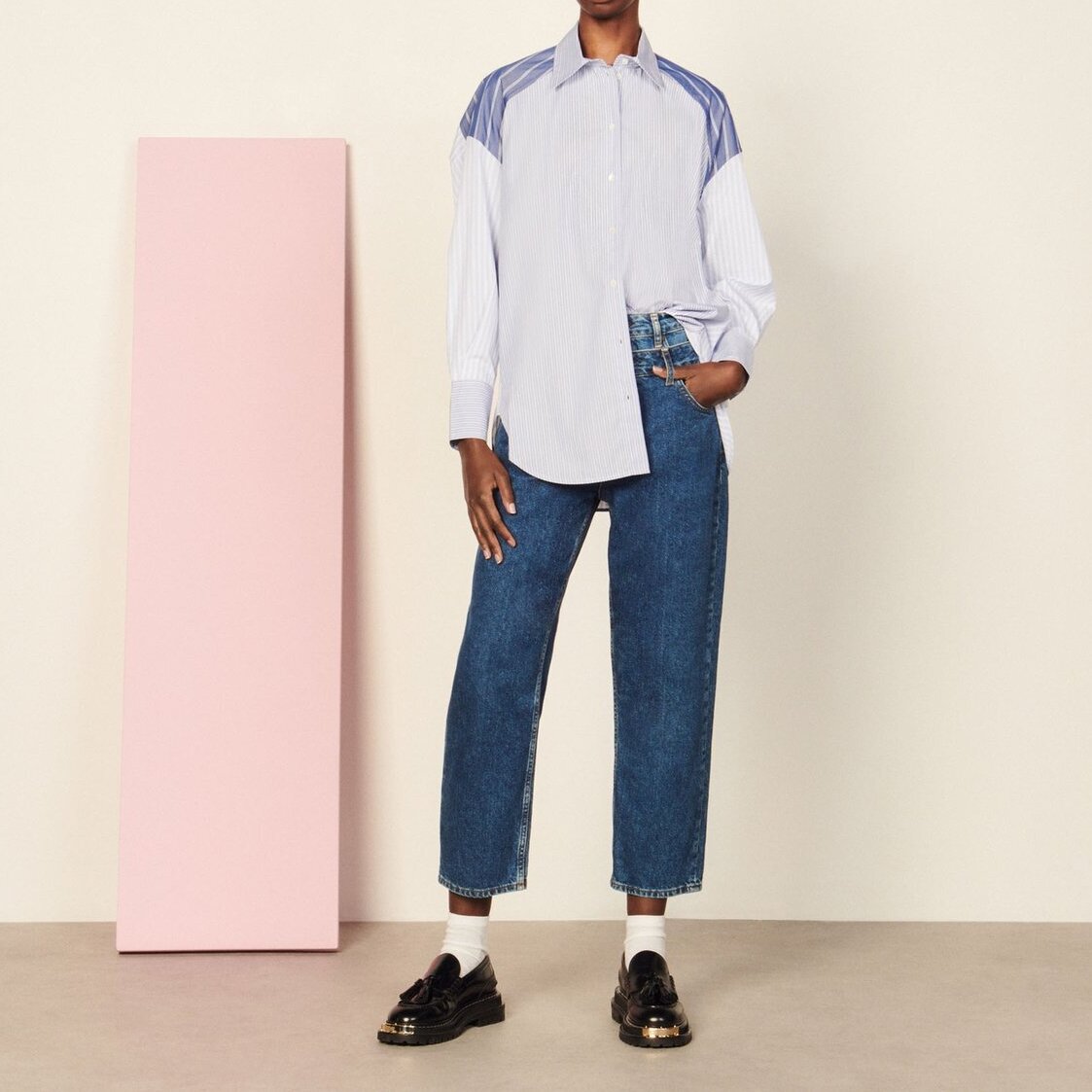 Camisa oversize de patchwork Sandro segunda mano photo 1