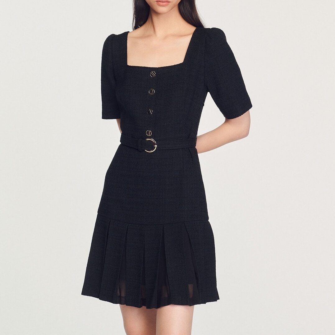 Robe courte en tweed Sandro seconde main photo 4