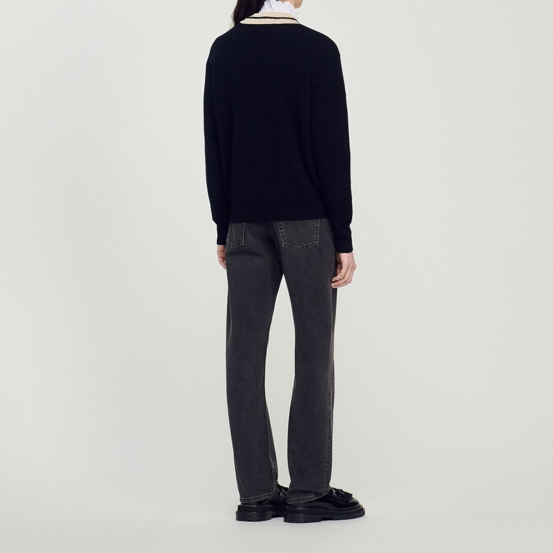 Sweater with contrasting V-neck Sandro second-hand photo 3