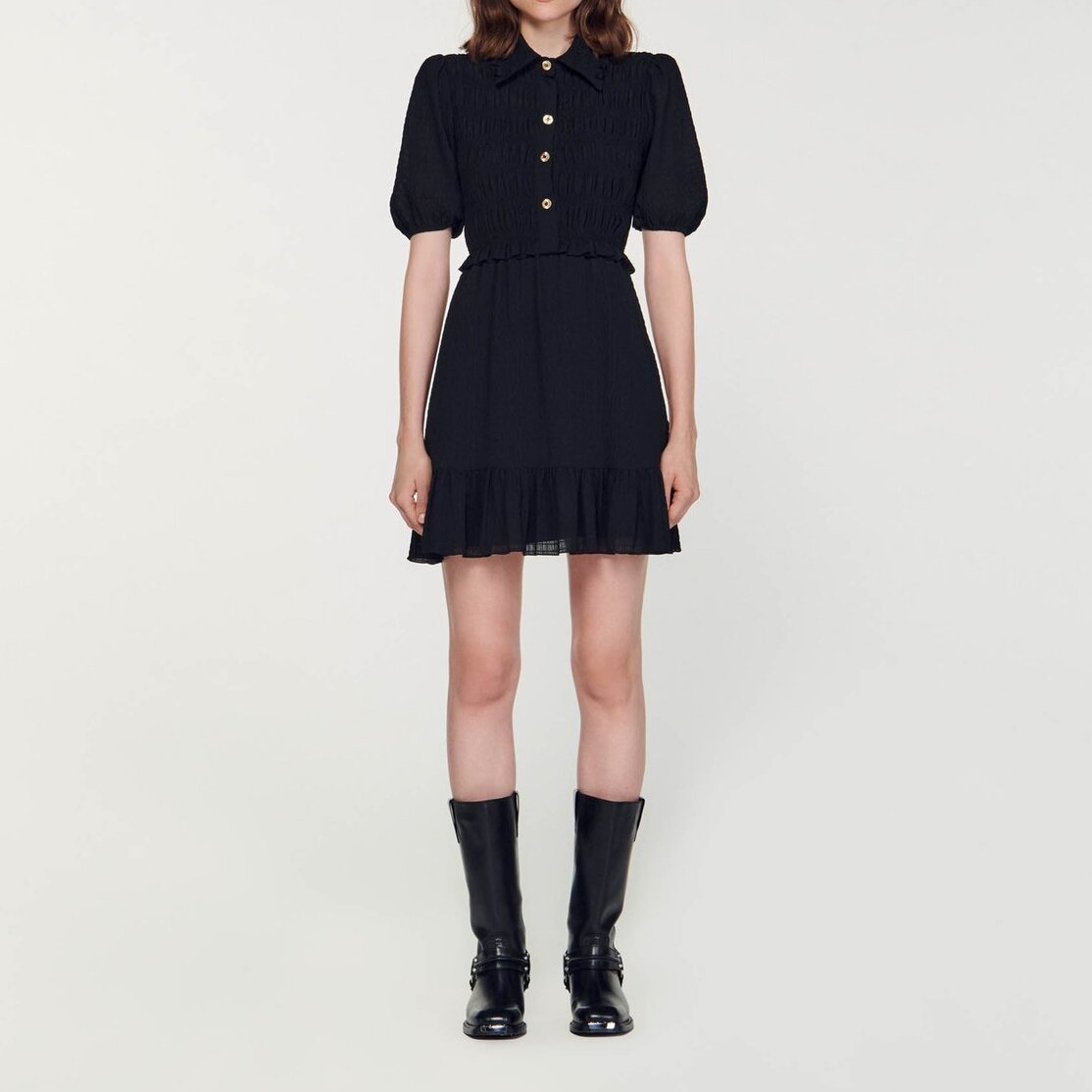 Short smocked dress Sandro second-hand photo 3