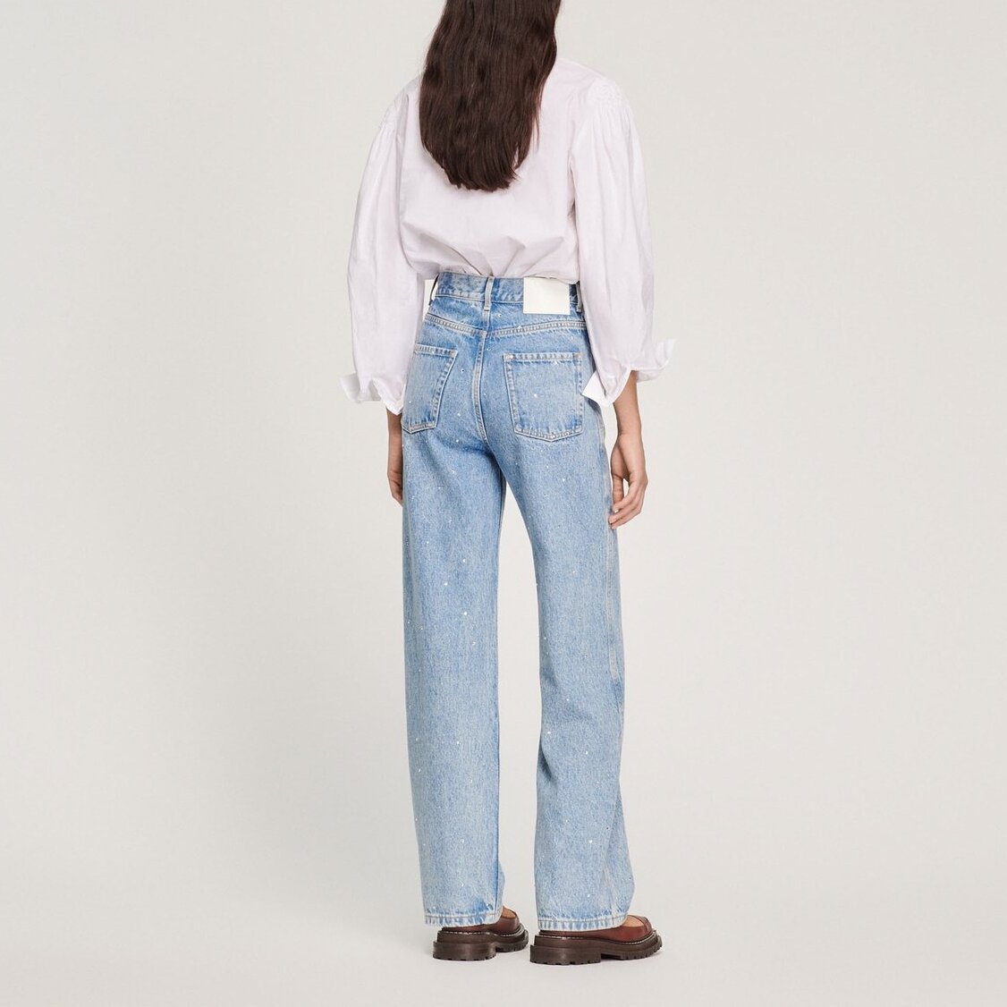 Straight-leg jeans with rhinestones Sandro second-hand photo 6