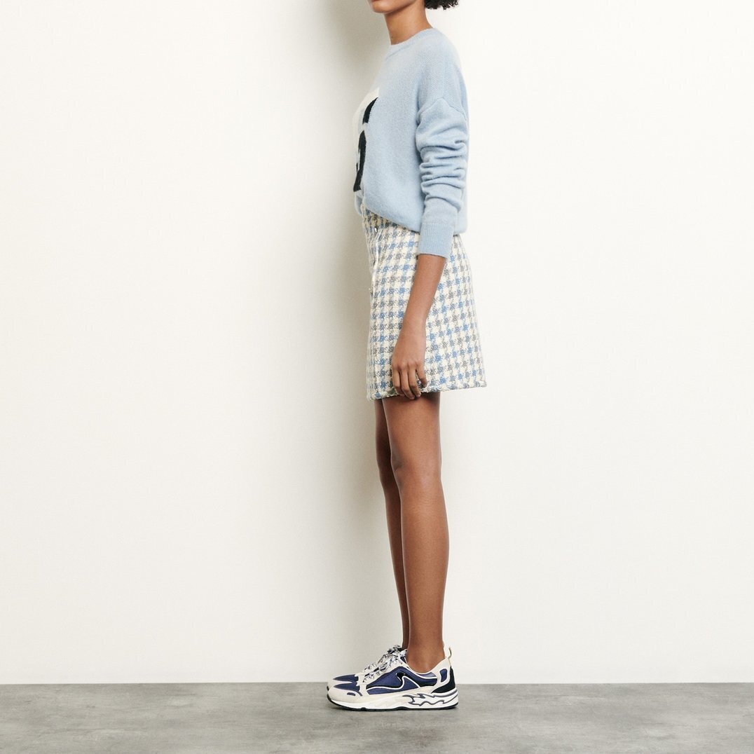 Short houndstooth tweed skirt Sandro second-hand photo 2