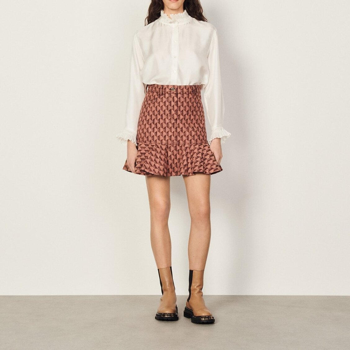 Short jacquard skirt Sandro second-hand photo 5